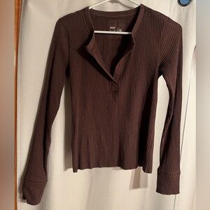 Aerie Fireside Long Sleeve Henley T-Shirt